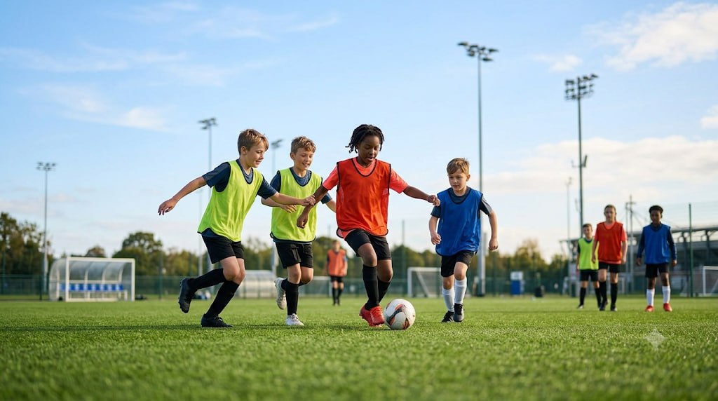 Kids playing football